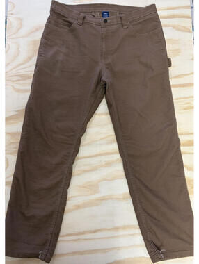 Rural King Cotton Blend Work Pants Brown Utility Pockets Reinforced Seams 34x30
